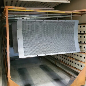 Dryer screens hanging to be coated